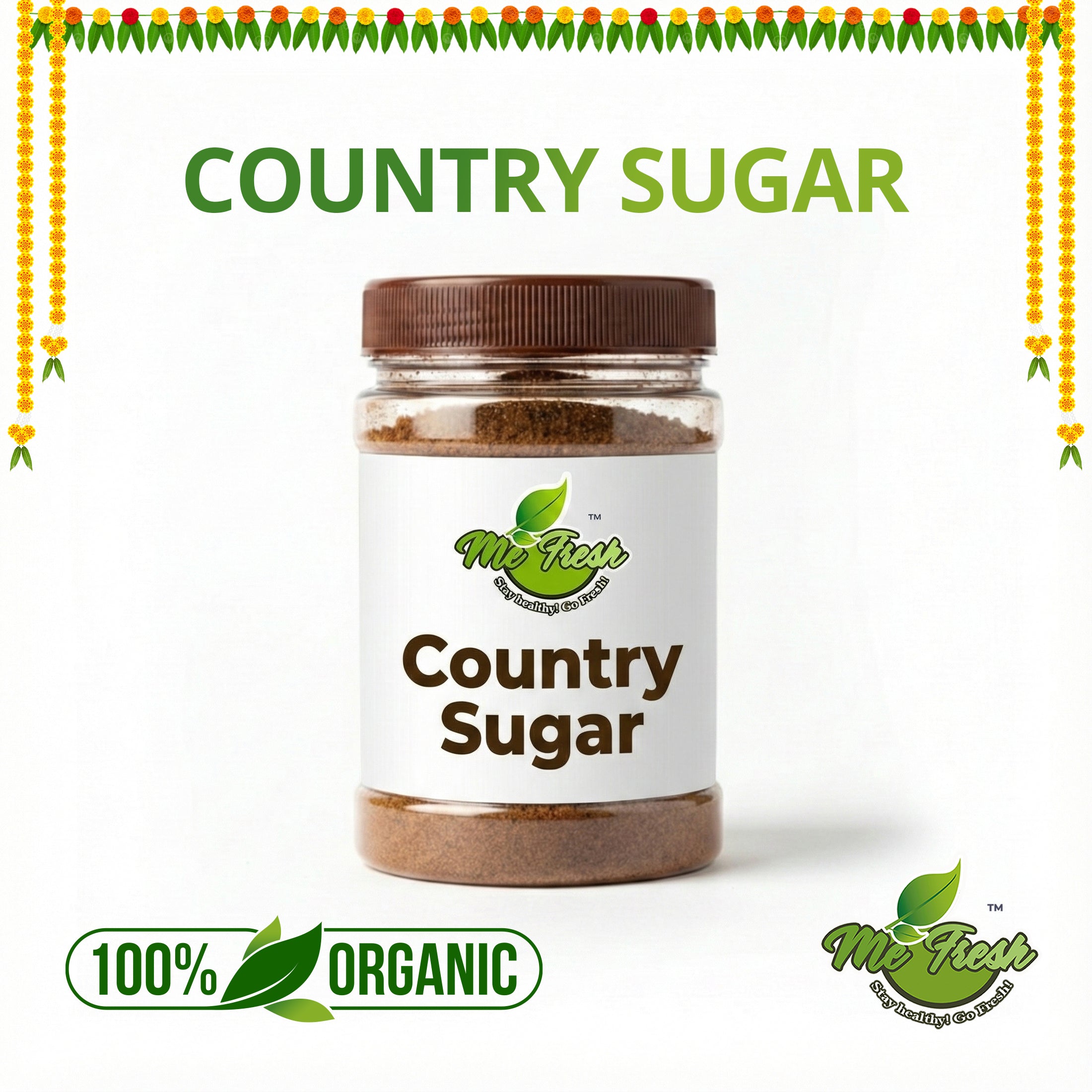 Naattu Sakkarai – Pure Country Sugar (Jar) | Chemical-Free Natural Sweetener